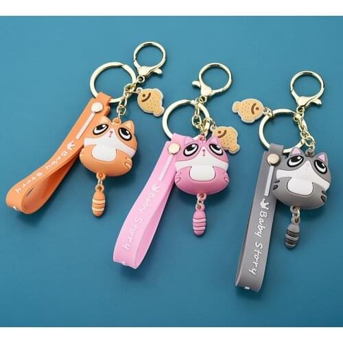 New Cute Cat Keychain Pendant Creative Cat Couple Backpack Car Key Ring Exquisite Fashion Pendant Gift