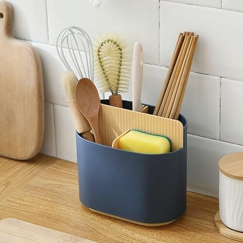 Original Design Chopstick Holder Kitchen Chopstick Cage Drain Rack Spoon Chopstick Storage Box Plastic