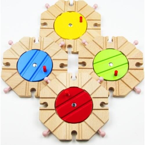 P014 Wooden 360* steering station track compatible with wooden track scene suitable wooden rail cars and electric car