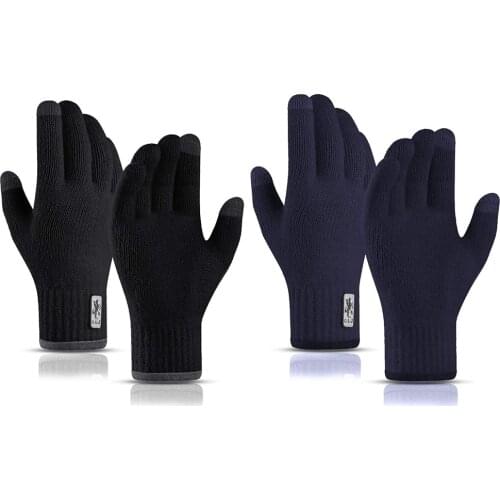 Outdoor Sports Winter Cycling Gloves Touchscreen Winter Warm Bicycle Knitted Gloves Windproof Bike Full Finger Mittens