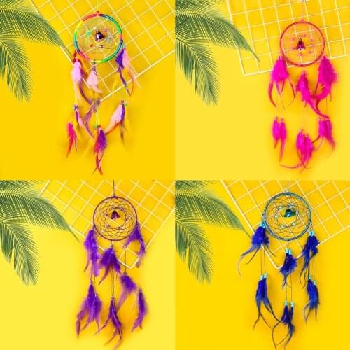 Indian Style Flower of Life Feather Dreamcatcher Wind Chimes Sleeping Capture Sweet Dream Bedroom Car Pendant Collection Crafts
