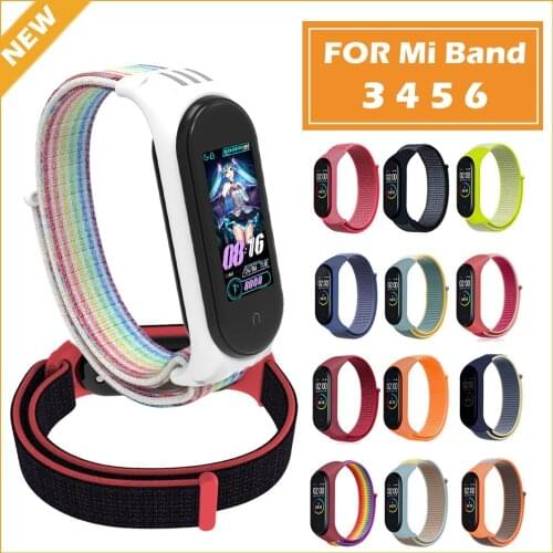 Nylon Strap For xiaomi mi band 6 Bracelet watchband pulsera correa Strap Miband Bracelet Wristband Sport loop Mi band 5 4 3