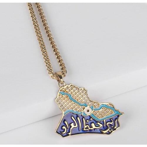 Republic of Iraq map muslim islam pendant necklace accept drop shipping