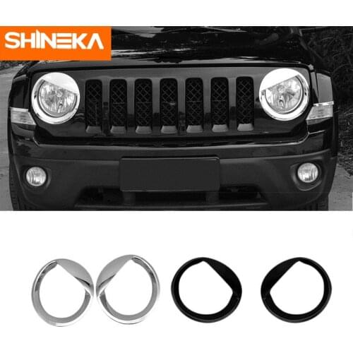 SHINEKA Chromium Styling ABS Car Exterior Head Light Lamp Decoration Cover Trim Stickers For Jeep Patriot 2011-2016 Accessories