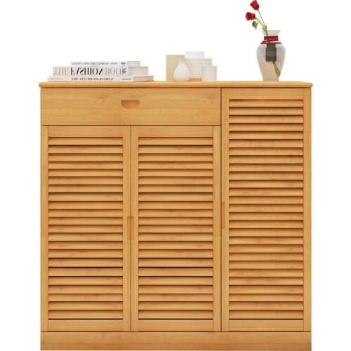 Shoe cabinet simple bamboo shoe rack home door multi-layer solid wood shoe shelf economy multi-functional storage