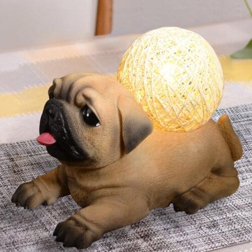 Nordic Home Living Room Bedroom Decoration Table Lamp Cute Pet Puppy Personality Creative Table Lamp Decoration AC85-265V E27