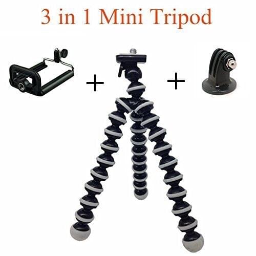 Universal 3in1 Adjustable Mini Flexible Portable Octopus Gorillapod Tripod Stick Stand Holder Bracket Monopod Mount Adapter Clip