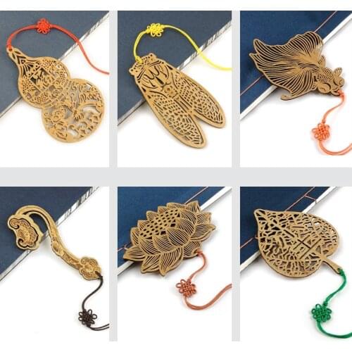 Vintage Leaf Vein Bookmarks for Books Chinese Style Bamboo Book Mark School Ofice Bookmark Making Stationery for Teachers Gifts