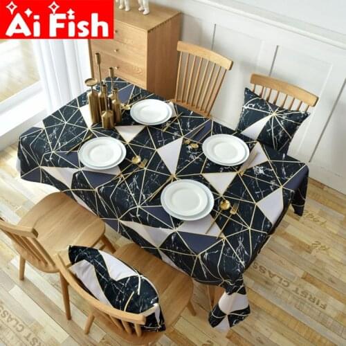 Simple Marble Texture Printed Waterproof Tablecloth Home Restaurant Table Cover Cafe Decoration Wild Pillow Tablecloth X031-4