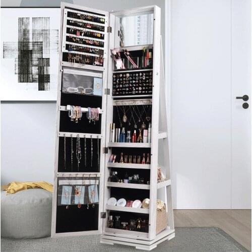 Rotating full body mirror cloakroom floor mirror modern simple fitting mirror jewelry storage locker dressing mirror