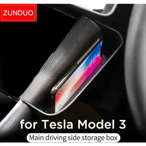 ZUNDUO for Tesla Model 3 Tesla3 Center Console Armrest storage box Accessories (Set of 1) Lateral Oil card coin mobile phone box