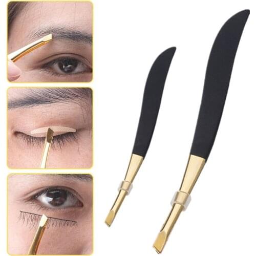 1PCs Eyebrow Tweezer Golden Head Slanted Stainless Steel Tweezer Trimmer Eyelash Clip Face Hair Removal Cosmetic Makeup Tools