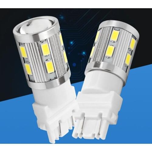 2pcs 3157 3156 car light Source 16 SMD 5630 LED P27/7W High Power P27W led car bulbs Brake Lights Red Parking white yellow amber
