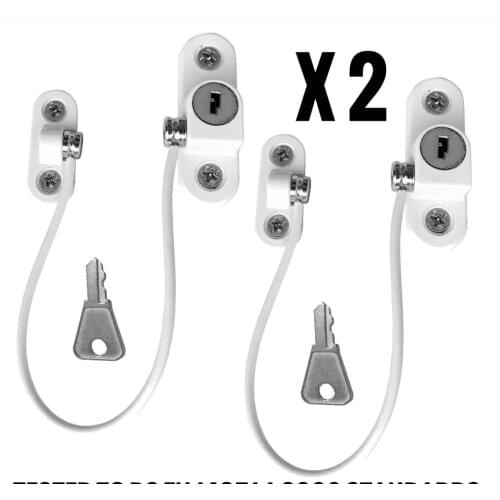 2PCs Window Security Chain Lock Sliding Security Limiter Lock Stop Door Restrictor Child Safety Anti-Theft Locks Home Hardware