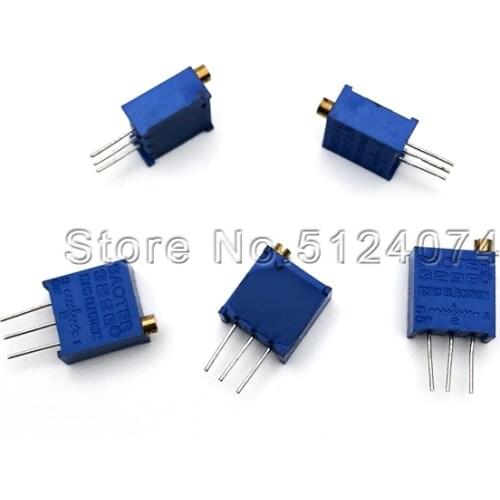 20pcs/lot 3296W multi-loop adjustable potentiometer 1K2K5K10K20K50K100K200K500K1M top-regulation 203 104