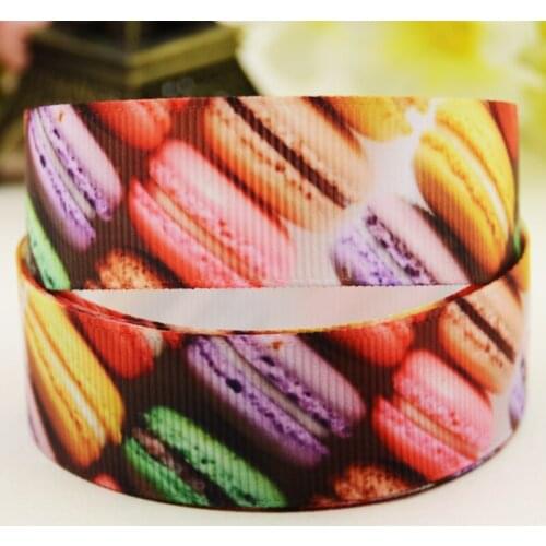22mm 25mm 38mm 75mm Macaron Cartoon printed Grosgrain Ribbon party decoration 10 Yards X-03145