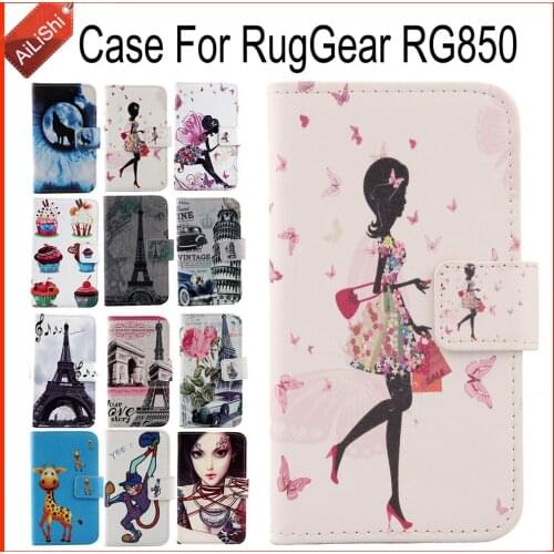 AiLiShi Case For RugGear RG850 Luxury Flip PU Painted Leather Case RugGear Exclusive 100% Special Phone Cover Skin+Tracking