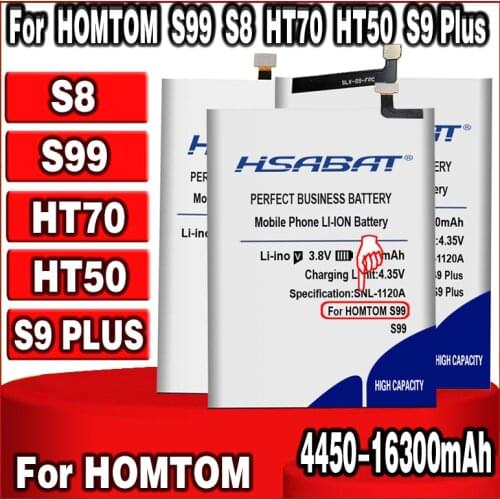 Top Brand 100% New 4450mAh~16300mAh Battery for HOMTOM S99 S8 HT70 HT50 / S9 Plus in stock