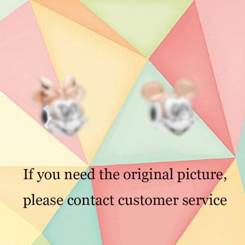 2021 New High-quality Me Series 925 Sterling Silver Rose Gold Cartoon Anime Mouse Pendant, Fashion Diy Jewelry Gift For Ladies