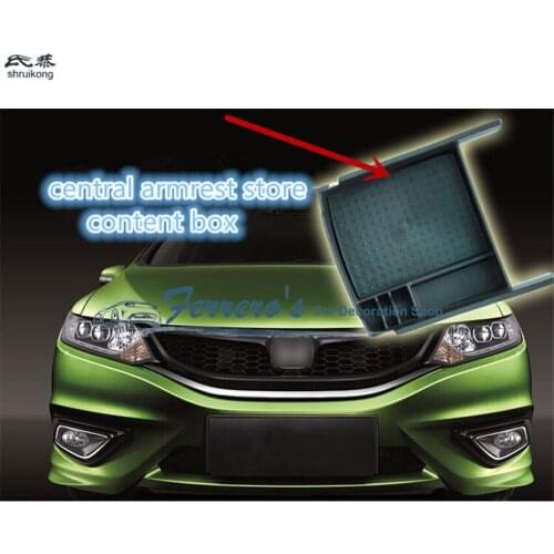 Free shipping car cover car sticker central armrest store content box for 2013-2016 HONDA JADE