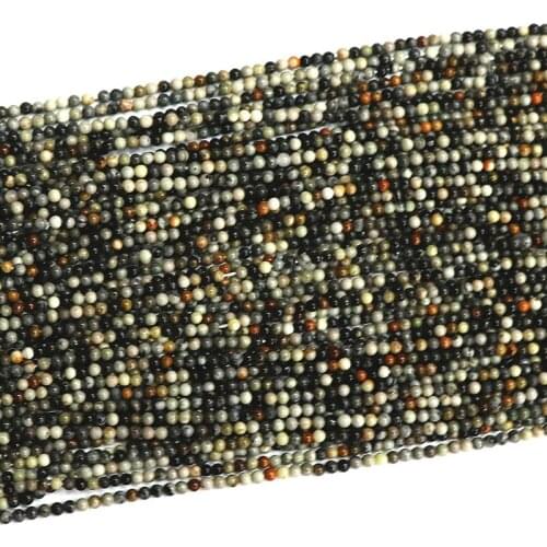 Natural multicolor picasso stone beads 2mm 3mm round spacers beads fit diy necklace bracelet for women loose beads 15inch B387