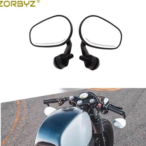 ZORBYZ Black Oval Handlebar End Side Mirror 12mm Bolt-on For BMW R nineT Scrambler Urban F800R S1000R S1000RR