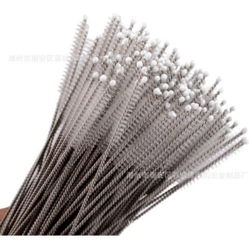 DHL600pcs/lot 8inch Stainless Steel Straw Brush Bottle Cleaning Brushes Size 200mm x10mm