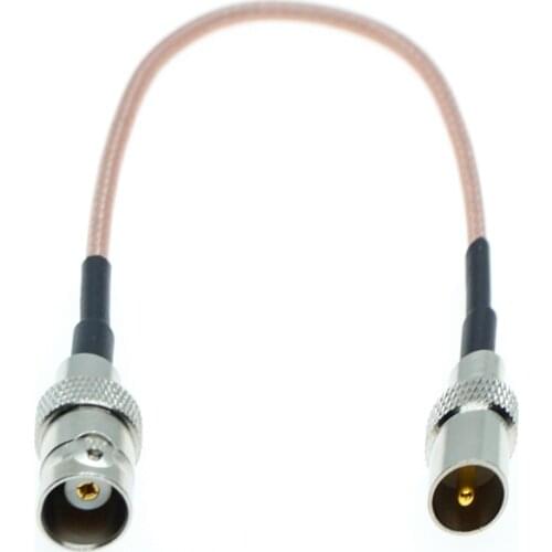BNC Female Connector to IEC DVB-T PAL TV Male Coax RF Pigtail FPV Jumper RG316 Cable