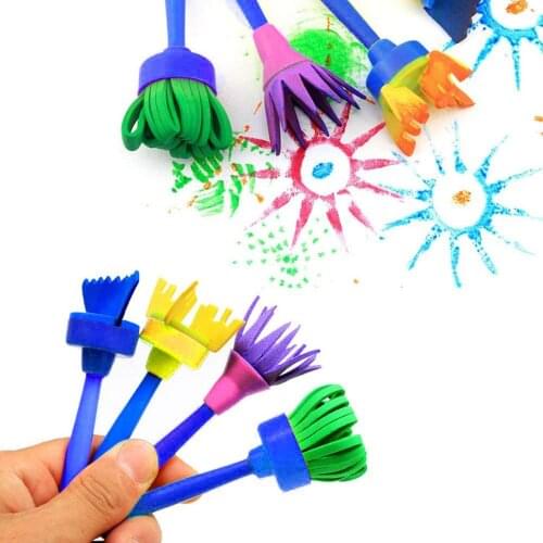 HIINST Kids Art & Craft 47 Pieces Sponge Painting Brushes Kids Painting Kits Early DIY Kids Children Graffiti Art Drawing Toys
