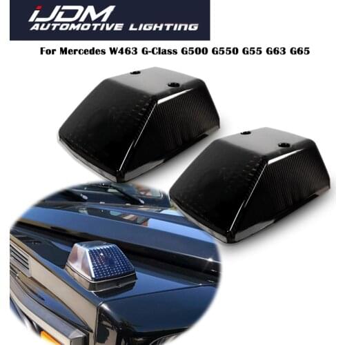 IJDM For 1986-2018 Mercedes Benz W463 G-Class G500 G550 G55 G63 G65 etc Gloss Black Car Front Turn Signal Light Cover Shells
