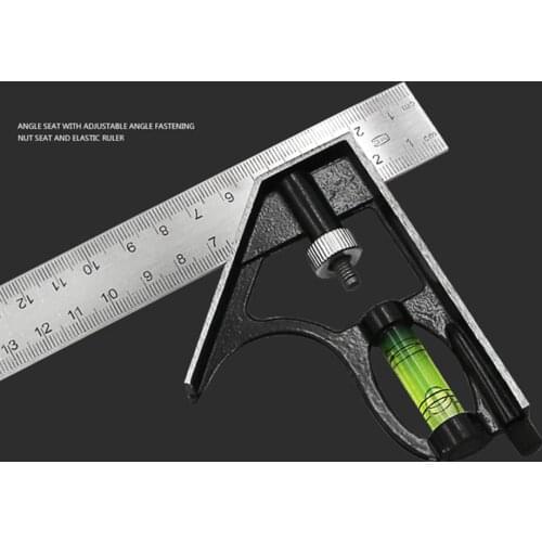 Right Angle Ruler Measuring-Tool Protractor Adjustable Stainless Steel Multifunctional Combination Set Measurement Tools