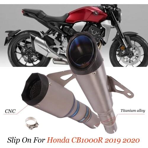 Slip on modified motorcycle exhaust system titanium alloy muffler pipe connection for honda cb1000r neo sports cafe 2019 2020