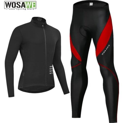 Mens Cycling Jersey Set Sports Wear Bicycle Pants Long Sleeves Shirts Ropa Ciclismo MTB Bike Clothing Bib Shorts Tops Jacket