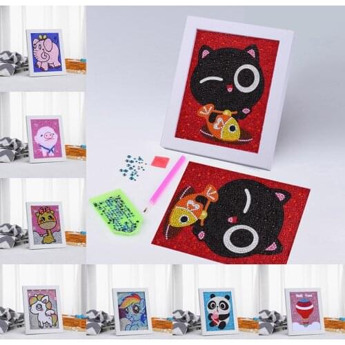 Diamond Painting Kits for Kids Beginner Easy DIY Diamond Art Cross Stitch Full Drill Crystal Painting by Number Kits With Frame