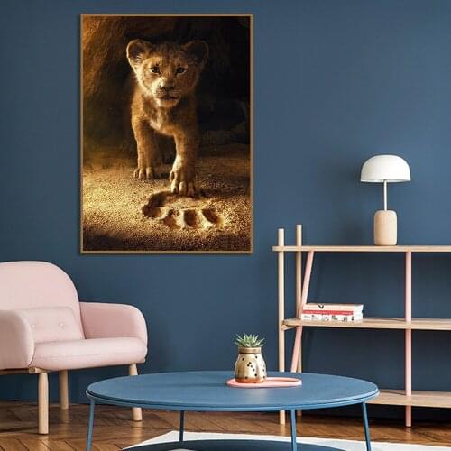 Wall Art Posters Print On Canvas Painting Cute Lion Cartoon Poster and Printing Nordic Wall Art For Living Room Kids Room Decor