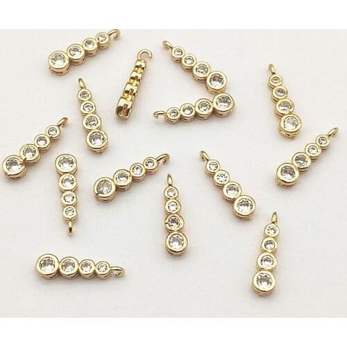 New Arrival! 17x4mm 50pcs Cubic Zirconia Copper Charm for Handmade Necklace Earring DIY Parts,Jewelry Findings & Components
