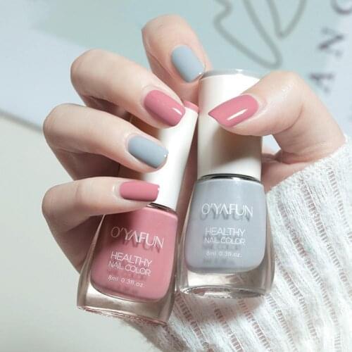 OYAFUN 8ml Nail Polish Water-Based Quick Dry Multiple Colors Tearable Manicure Matte Waterproof No-bake Polish Gel for Female