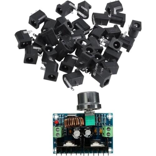 LBER 1x DC-DC Buck Converter 4V-40V 8A Voltage Power Step-Down Module & 35PCS 2.1mmx5.5mm Barrel-Type DC Power Jacks