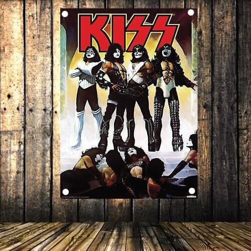 Rock Band Singer Retro Poster Canvas Painting Banner & Flag Wall Art Home Decoration Heavy Metal Music Wall Chart Tapestry b2