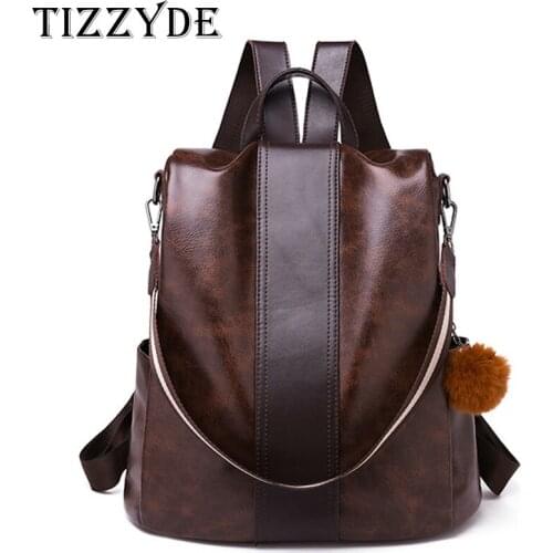 PU Leather Backpacks Womens Travel Large Capacity Backpack 2019 New Simple Soft Leather Wild Fashion Student Bags Solid JMD332