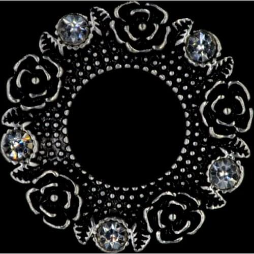 Antique Tribal Multi Rose Flower CZ Gemmed Screw Fit Ear Tunnel and Plug Gauge Expander Taper Stretcher Piercing Earring