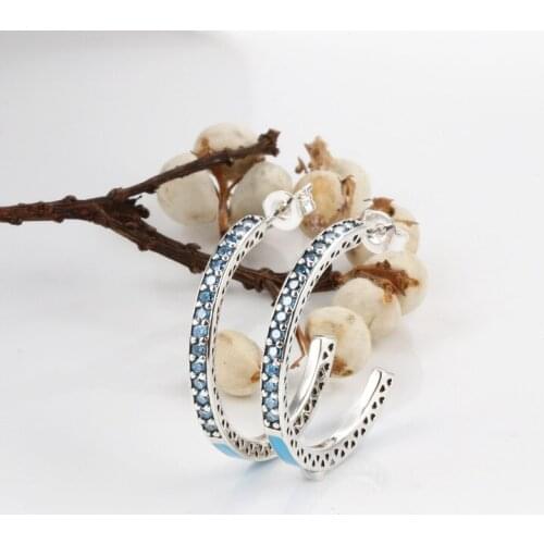 Original S925 Sterling Silver Pan Earring Hot Colored Enamel Heart-shaped Shining Diamond Earrings For Wedding Fashion Jewelry