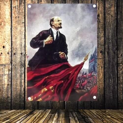 Soviet leader Vladimir Lenin Portrait Poster Vintage Flag Banner Tapestry Sticker Communist Cocialism Bar Cafe Wall Decor Gift C