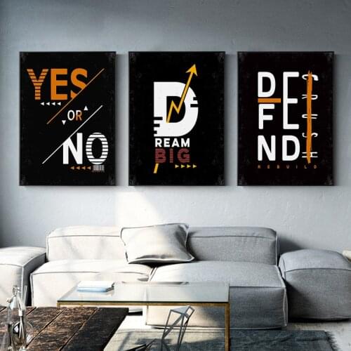 Modern Motivational Black White Quotes Canvas Painting Minimalist Wall Art Posters and prints Decorative Picture for Living Room
