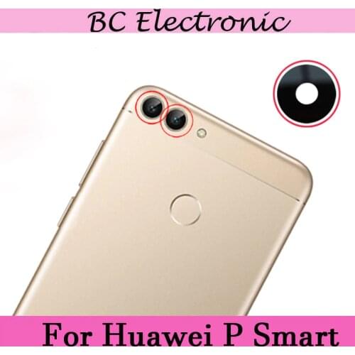 2PCS For Huawei P Smart Rear Back Camera Glass Lens Cover Frame Replacement Cell Phone Repair Spare Parts For Huawei PSmart