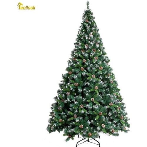 Teellook 2.1m/2.4 m / 3.0m soiled white snowflake Christmas tree decoration pineal auto mall bar decorated hotel