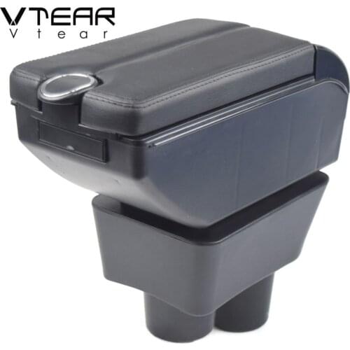 Vtear For nissan almera g15 accessories armrest car arm rest leather storage box car-styling center console decoration interior