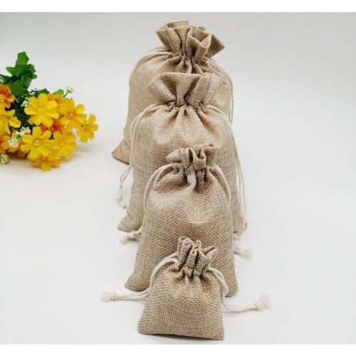 13x18 Jute Linen Bags For Jewelry Display Drawstring Pouch Gift Box Packaging Bags For Gift Bag Wedding/Christmas Burlap Bag Diy