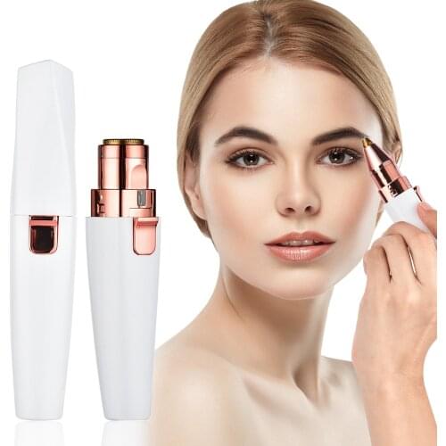 2 in 1 Electric Eyebrow Epilator Eyebrow Trimmer Women Shaver Razor Mini Face Boby Hair Remover Lipstick Shape Lady Makeup Tool