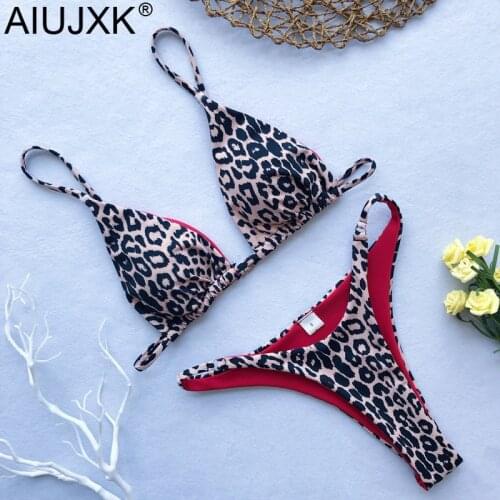 AIUJXK 2019 Summer Sexy Leopard Lingerie Biquini Women Beach Style 2 Piece Swimsuit Female Bra And Panty Underwear Bathing Suit